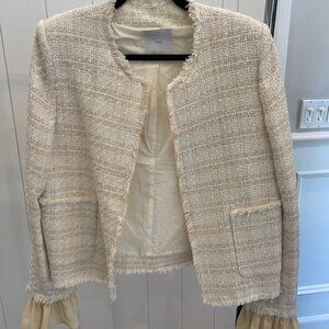 Mango Blazer with Ruffle Sleeve Detail